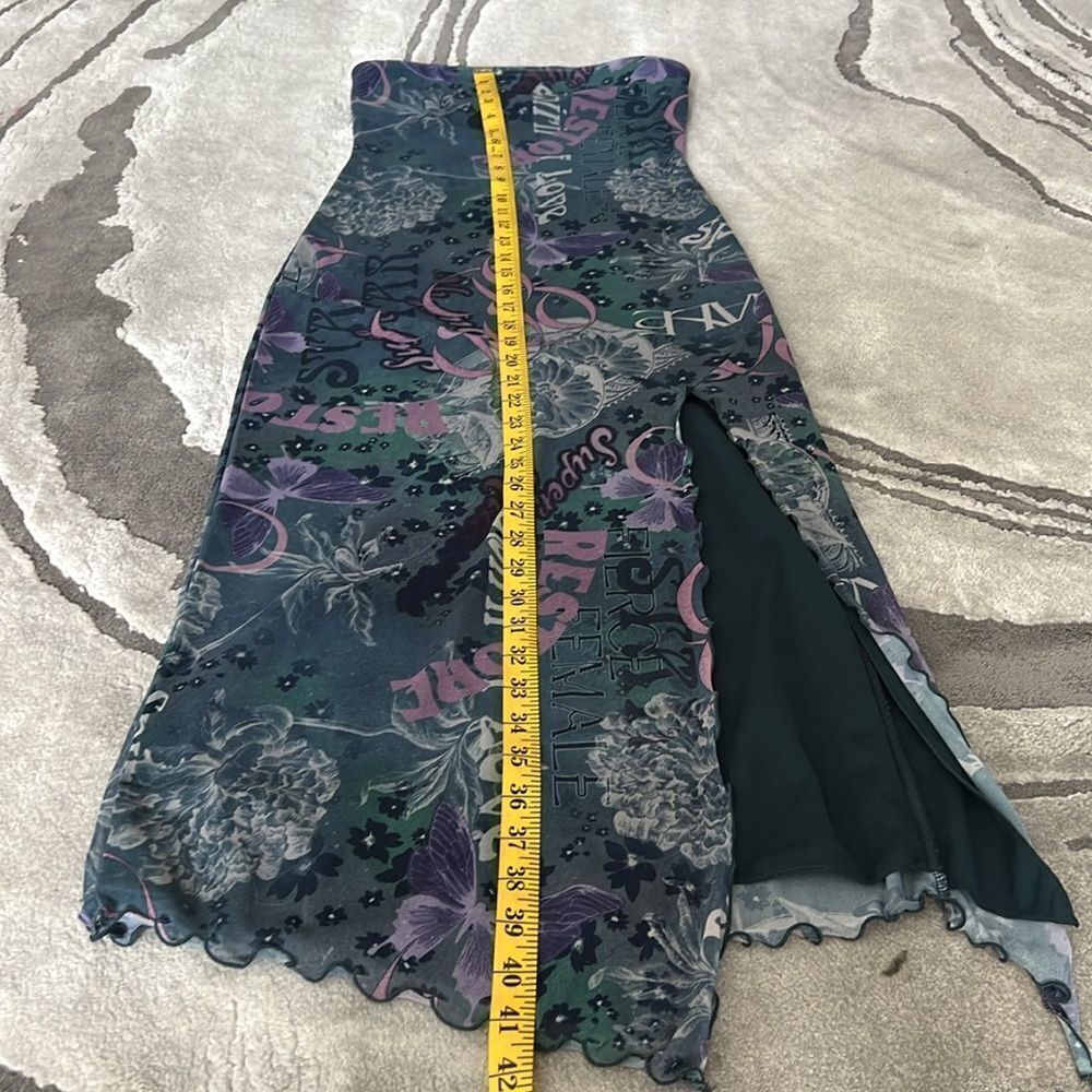 NWOT Urban Outfitters Floral Mesh Strapless Tube MIDI Dress - Picture 5 of 8
